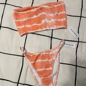Tie dye PacSun strapless bikini